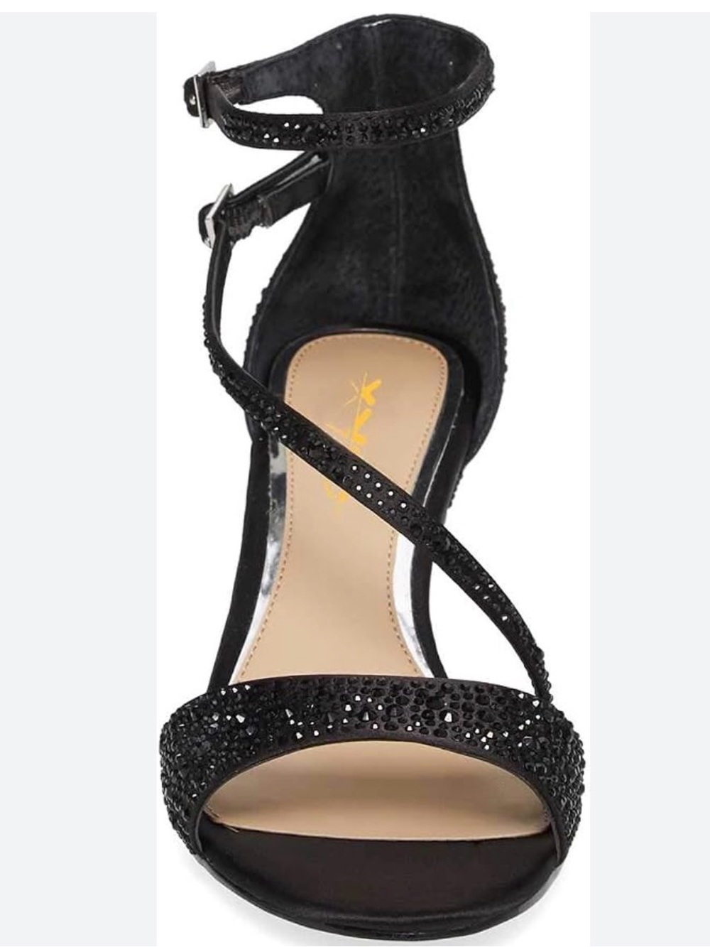 Maripe Rhiana Black Rhinestone Heel Size 9.5